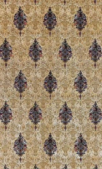 Close-up of a handmade Persian carpet showcasing the fine craftsmanship and detailed knot work of master weaver Hassan Dardashtie. Made from silk and wool, the design is elegant and intricate.